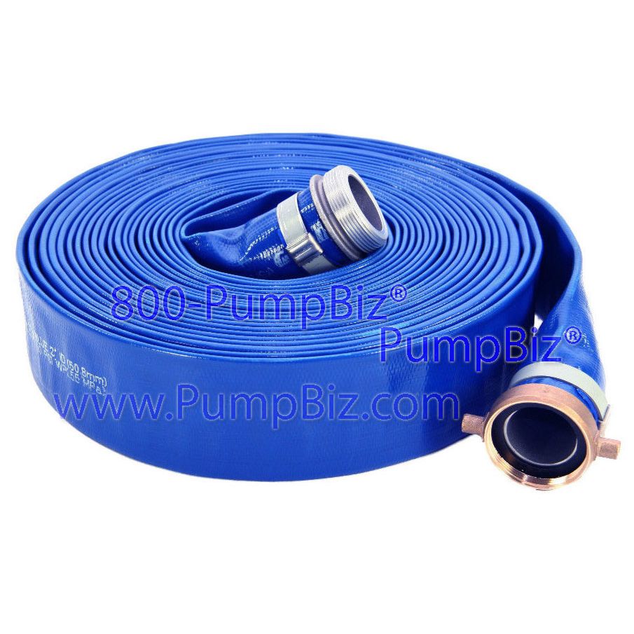 thumbnail image 2 of 4" X 50' Blue PVC Lay Flat Water Discharge Hose – Heavy-Duty, Free Shipping 2 of 6