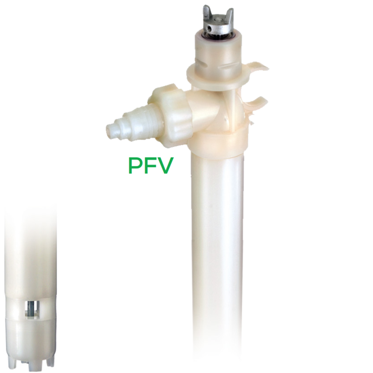 27  in. PVDF Drum Pump for Very corrosive fluids (concentrated acids, sodium hypochlorite