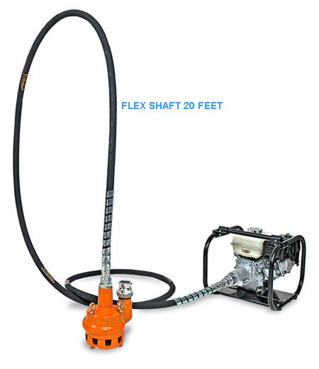 Gas Submersible Trash pump flexible shaft drive