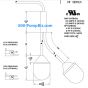 double float level switch submersible sump pump specs drawing