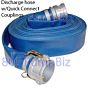 1.5" blue layflat water Discharge Hose with QUICK connect