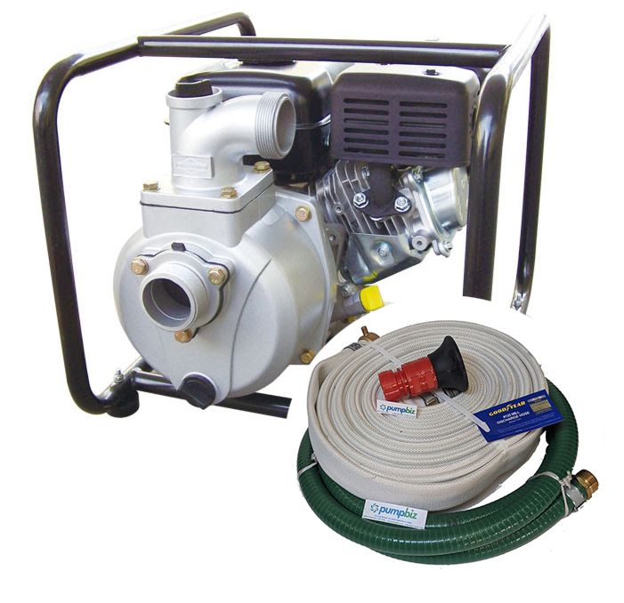 portable fire pump kit high pressure water honda gas engine
