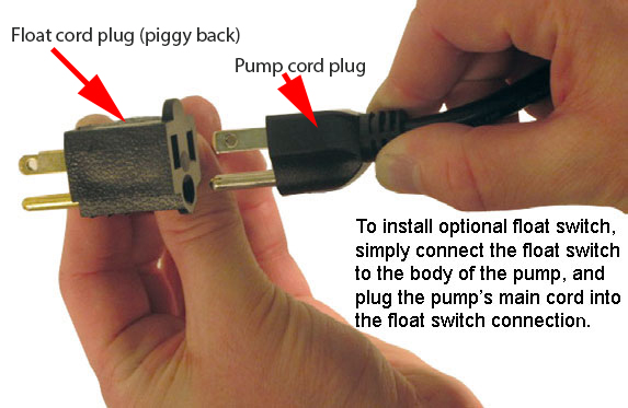 sump pump piggy back plug float switch
